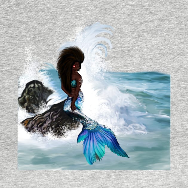 African Woman, Mermaid, Afro Black Girl Magic by dukito